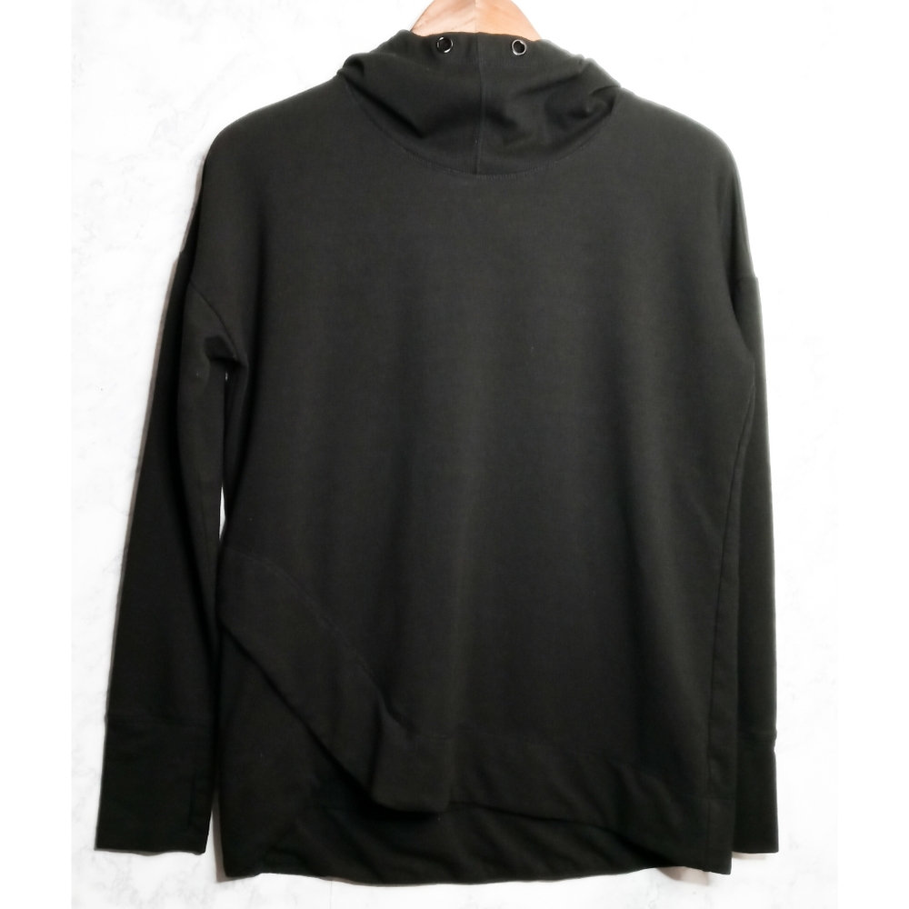 Yogalisious Hooded Sweatshirt Women Size M Black Activewear Athleisure Outdoor